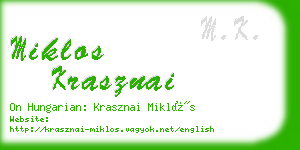 miklos krasznai business card